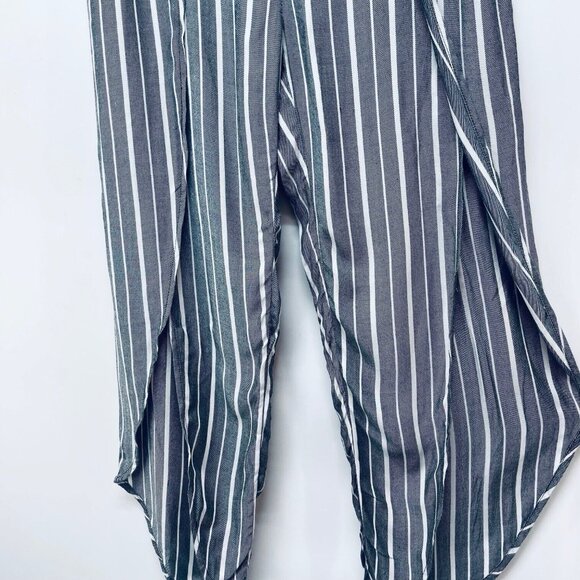 Free People Pants Size 2 Women’s Grey White Striped Split Hem Rosemary - Picture 8 of 14